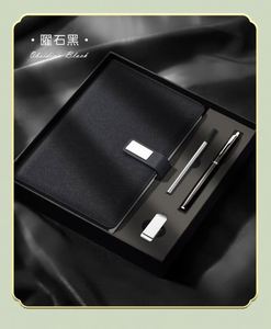 Cuaderno de Lujo Personalizado de Cuero PU A5 y Juego de Bolígrafos, Set de Papelería de Regalo, Diario de Negocios Promocional al por Mayor con Memoria USB - Product Image 6