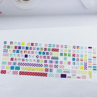 Autocollants pour clavier d'ordinateur imperméables à rayures, chevron et pois, motif dessin animé mignon, créatifs 3D à bulles pour ordinateur portable