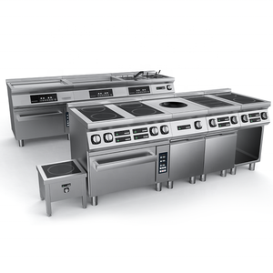 Conjunto de Cocina Modular de Inducción de Alta Resistencia, Línea de Cocina Eléctrica Integrada con Wok, Plancha y Freidora - Product Image 6
