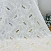 Nouveau tissu en coton blanc à motif géométrique ajouré avec broderie en corde pour textiles de maison, rideaux, nappes et housses de coussin