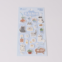 Vigreat - Hoja de Pegatinas de Fieltro con Diseño de Gato Kawaii, Pegatinas Adhesivas Bonitas para Cuadernos, Laptops y Botellas, Calcomanías de Fieltro en Relieve 3D