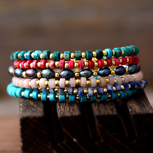 Natural Stone Beaded <b>Bracelet</b> Turquoise Adjustable For Men Women Couples Gift Jewelry - Product Image 2