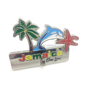 Collection de souvenirs de voyage de Saint-Martin Aimants en émail métallique Palmier de plage Aimants de réfrigérateur de l'île des <span class=keywords><strong>Caraïbes</strong></span> Logo personnalisé - Product Image 2