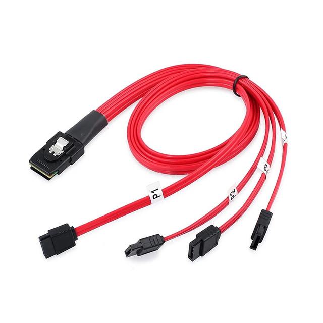 Mini SAS 8087 SFF-8087 to 4 SATA Splitter Hard Disk Data Cable