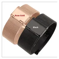 Montres à quartz Milan de haute qualité avec bracelet en maille interchangeable, ligne 04 D, pour homme et femme, boucle de sécurité en acier inoxydable, design à tête plate