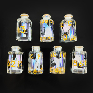 Juego de Dados DND con Forma de Botella de Poción Mágica, Diseño de Gato Negro, Núcleo Líquido Brillante, Dados Poliédricos para Juegos de Rol DND <span class=keywords><strong>RPG</strong></span> - Product Image 3