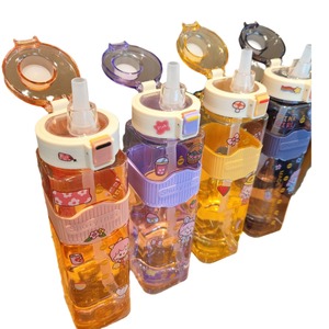 Shuiyinzi Portable Water Bottle 1000Ml Leak Proof With Straw For Travel Outdoor Sports Kids Adults Cartoon Design - Product Image 4