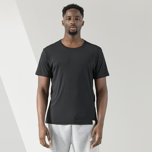 T-shirt <span class=keywords><strong>semplice</strong></span> da uomo a costine coreane di seta <span class=keywords><strong>bianca</strong></span> 95% cotone 5% Nylon/180g di vendita calda a buon mercato - Product Image 2