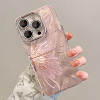 Coque de téléphone en maille à pois motif éléphant bébé avec cordon pour iPhone 15 Pro Max, modèles haut de gamme 16 et 13