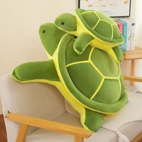 Peluche tortue super douce en coton PP haute élasticité, rembourrée, fabriquée avec un tissu vert et écologique