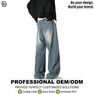 Pantalones Vaqueros Holgados para Hombre, Color Azul Claro Lavado, Estilo Urbano, Casual, a la Moda, Corte Relajado - Product Image 6