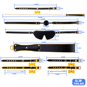 Jouets sexuels pour adultes jeu de sexe fétis haute qualité Bdsm Bondage Kit de retenue jeu de rôle flirtant menottes oeil aveugle bouche ouverte balle - Product Image 6