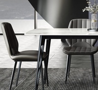 Meuble de maison moderne extensible, en céramique et marbre, style européen, avec haut en bois, Table à manger, couleur