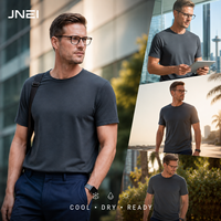 JNEI Heren T-shirt DTG-print 150gsm snel drogend makkelijk schoon te maken ronde hals shirt voor aangepaste merkcollecties