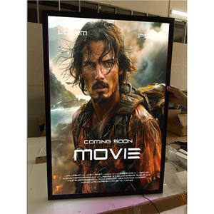 Cadre d'<span class=keywords><strong>affiche</strong></span> LED mural de cinéma 27x40 2026, cadre en aluminium mince éclairé, boîtes lumineuses publicitaires - Product Image 4