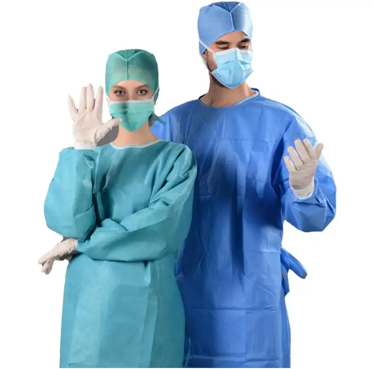 Médecin Infirmière Dentaire Non-tissé Jetable Isolation Robe En Plastique Tablier Robe Chirurgicale