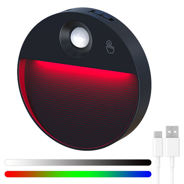 Wireless Magnetic Motion-Activated Night Light Multiple Color Changing LED for Bedroom PC Material for Hallway Bed & Closet