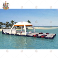 Île flottante gonflable NOVA en PVC de qualité commerciale avec option tente et piscine, garantie 1 an pour les vacances en famille