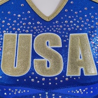 Livraison rapide fille All Star Cheerleading uniformes brillant tissu bleu Royal brillant avec strass Bling pour la compétition
