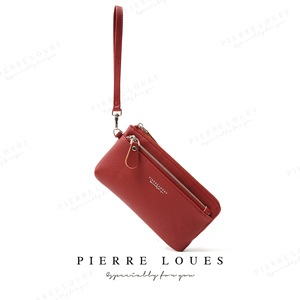 กระเป๋าคลัทช์แบบมีซิปคู่สำหรับผู้หญิง Pierre Loues ขนาด 5 นิ้ว สีแดง แฟชั่นสำหรับใช้ในชีวิตประจำวัน - Product Image 4