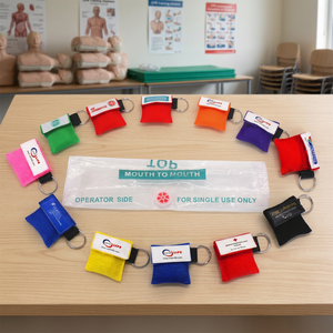 Werbegeschenk Erste-Hilfe-Set CPR-Schlüsseltasche Notfall-CPR-Gesichtsschutz Schlüsselanhänger mit Anpassbarem Logo Gesichtsschutz für Schulungen - Product Image 1