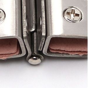 Charnière de meuble en acier inoxydable 4 mm, finition brossée, montage en surface, design minimaliste pour armoire à vin - Product Image 2