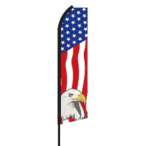 Diseño de logotipo personalizado, bandera de playa publicitaria, Bandera de pluma de águila americana, Banderas Publicitarias y pancarta