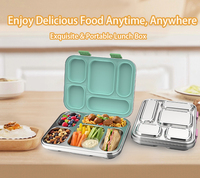 Chinesische Fabrik-Aktion: Edelstahl Bento-Box 304 Lebensmittelqualität, 5 Fächer, Auslaufsicher, Gesunde Mahlzeiten-Vorbereitung, Kinder-Lunchboxen