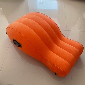 Factory Wholesale PVC Flocking <b>Inflatable</b> Movie Chair Couch <b>Sofa</b> Good Quality One Seat for Hotel Use - Product Image 4