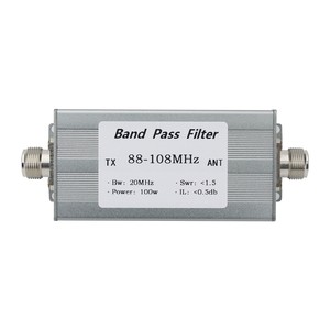 Filtro de Paso de Banda FM BPF-88-108MHz 100W con Conector N-Hembra, Anti-Interferencia, Mejora la Sensibilidad de Recepción FM - Product Image 1