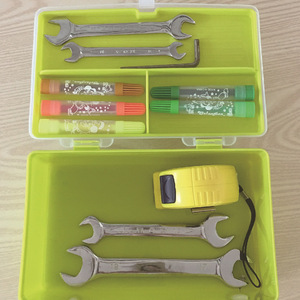 Plastic Multi Functional <b>Tool</b> <b>Box</b> With Lid And Compartments Rectangle Foldable <b>Storage</b> Bin For <b>Tools</b> Art Supplies Home Use - Product Image 3