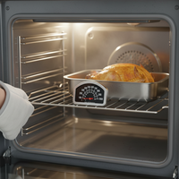 Termometer Panggangan Baja Tahan Karat Cepat DIAL 360 Field View Dot Matrix Display 38~538F untuk BBQ dan Pemanggangan Oven