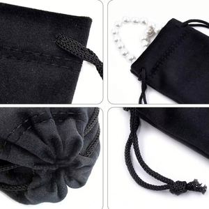 Sacs à bijoux en velours doux pour colliers de pierres précieuses, personnalisables en couleur et taille, pochettes en velours avec logo brodé pour emballage cadeau haut de gamme - Product Image 5