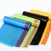 Sacs poubelles jetables en HDPE avec cordon de serrage sur rouleau, doublures de poubelle en plastique, taille personnalisée, vente en gros d'usine pour usage domestique, bureau et cuisine