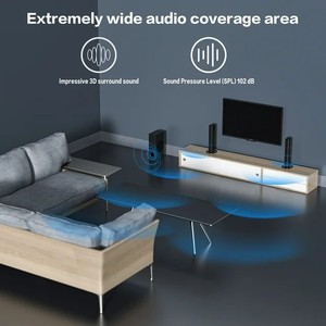 BT không dây <span class=keywords><strong>mini</strong></span> rạp hát tại nhà hệ thống 100W đầu ra treo tường loa siêu trầm Loa điều khiển từ xa vật liệu nhựa TV rạp chiếu phim tại nhà - Product Image 4