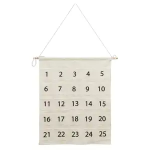 ホットセールロゴプリントハンギングファブリックアドベントカレンダー空のクリスマスアドベントカレンダー - Product Image 1