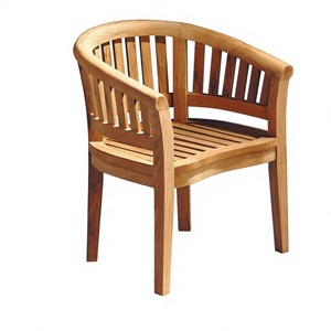 Chaise de salle à manger d'extérieur moderne en bois massif avec siège confortable et coussin imperméable pour utilisation en parc - Product Image 1