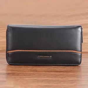Custom Imitation Leather Zipper Wallet Leather Zipper Wallet Simulation Leather Men's Long Wallet