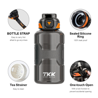 Bouteille d'eau de sport Tritan sans BPA de 1500 ml (50 oz) grande capacité pour la gym et le fitness, avec paille, poignée antidérapante et anti-fuite – Vente en gros
