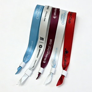 Custom Cheap Satin <b>Ribbon</b> Wristbands Adjustable Size Disposable Printed Fabric Bracelets - Product Image 1