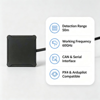 Yteq URV50 50m Radar d'évitement d'obstacles pour drone UAV, antenne MIMO FMCW pour drone FPV multirotor, 60GHz MmWave PX4 Ardupilot CAN Série
