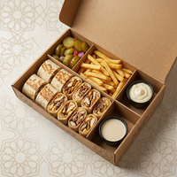 Boîtes à shawarma en papier jetables écologiques, fabriquées à partir de matériaux recyclés, avec logo personnalisé imprimé, pour la préparation des repas, les wraps de kebab doner gyro