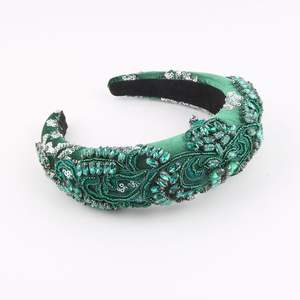 高級ラインストーンスポンジヘッドバンド 女性用 プロムヘアアクセサリー - Product Image 3