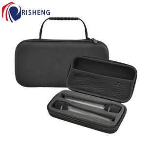 Custodia da viaggio per microfono custodia custodia per 2 microfoni palmari custodia rigida EVA con cerniera per viaggi all'aperto - Product Image 5