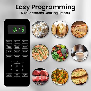 Four à micro-ondes multifonctionnel domestique 20L en acier inoxydable noir avec plateau tournant, contrôle numérique moderne et fonction grill - Vente en gros - Product Image 3