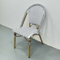 Chaises de café françaises, chaises empilables commerciales, mobilier d'extérieur, ensemble de table à manger en rotin tressé, pour restaurant, jardin, terrasse