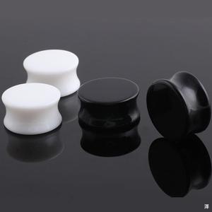 Boucles d'oreilles dilatatrices en acrylique massif, bijoux corporels, grande taille 3mm-20mm, noir et blanc, pour l'élargissement des oreilles - Product Image 5