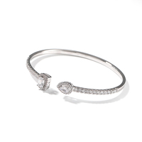 Bracelets tendance pour femmes, style classique et simple, bijoux en laiton et zircon, bracelet ouvert, prix de gros