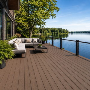 Revêtement de sol extérieur en WPC résistant aux UV Everwall avec surface personnalisée pour la conception de terrasses sur le lac - Product Image 1