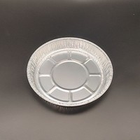Plaque Ronde en Aluminium Robuste et Ultra-Resistante, Contenant Alimentaire Jetable Circulaire pour Grands Rôtis, Grillades et Barbecues